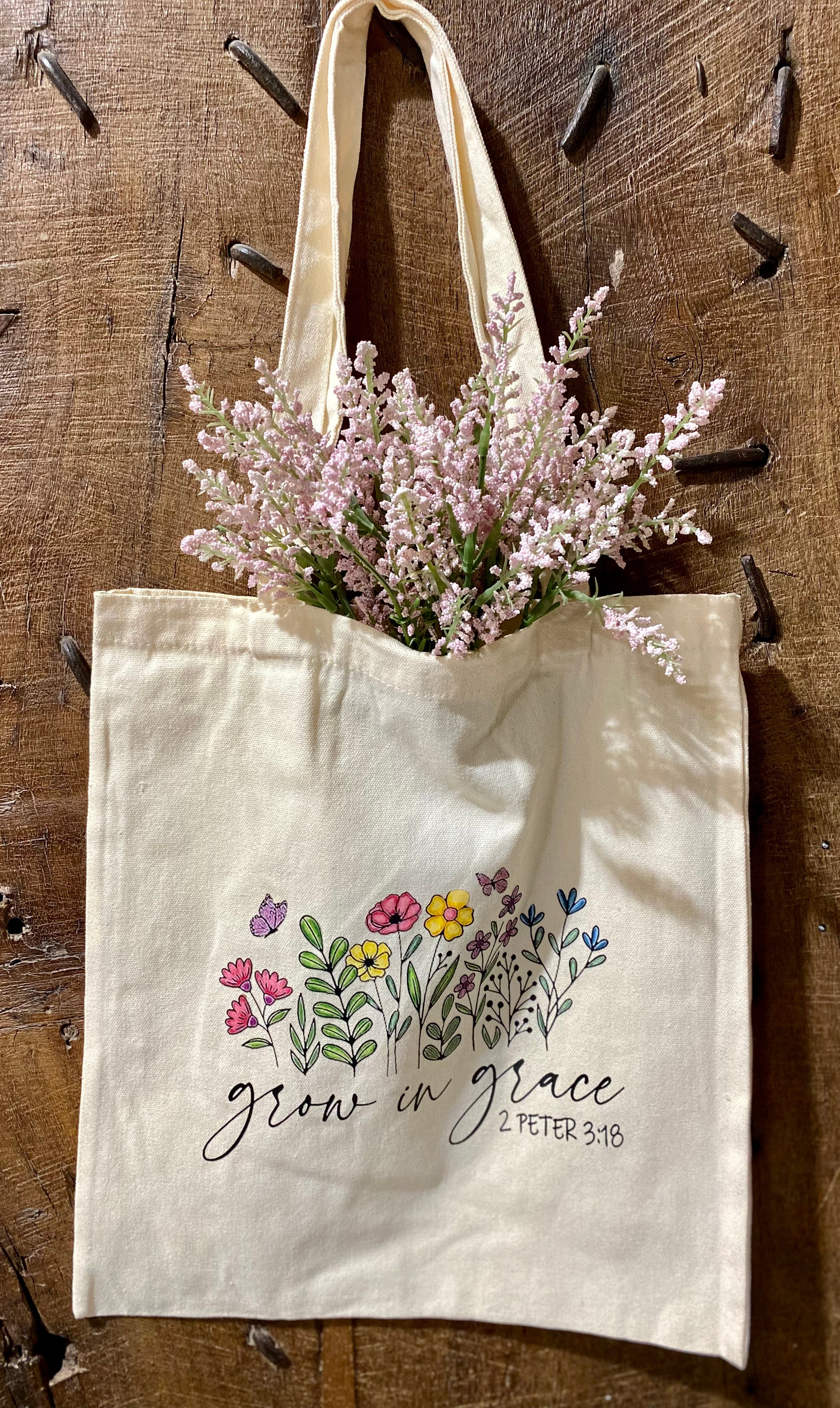 Grow in Grace Canva Tote