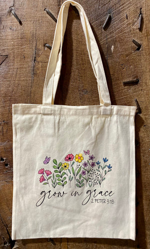 Grow in Grace Canva Tote