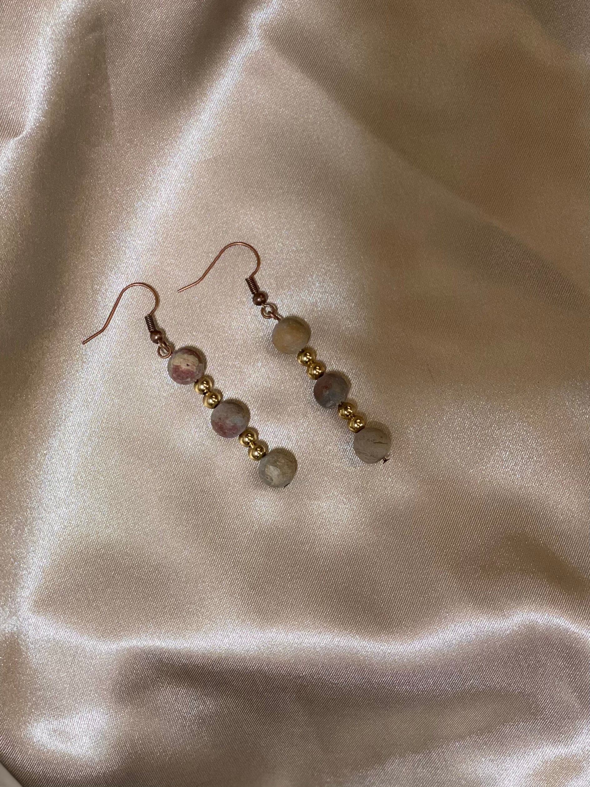 Jasper Stone Handmade Earrings