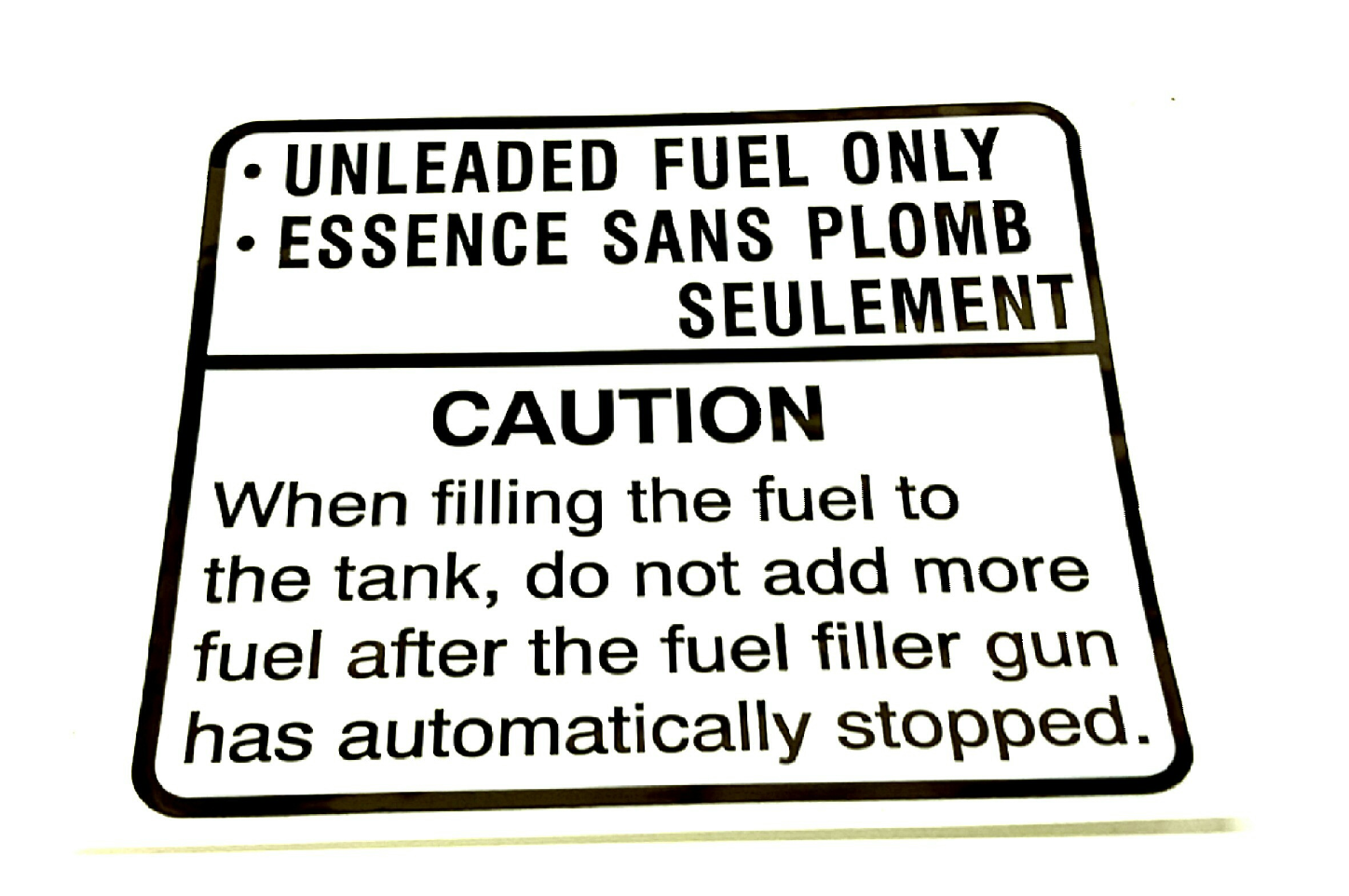 Subaru Fuel Information Label