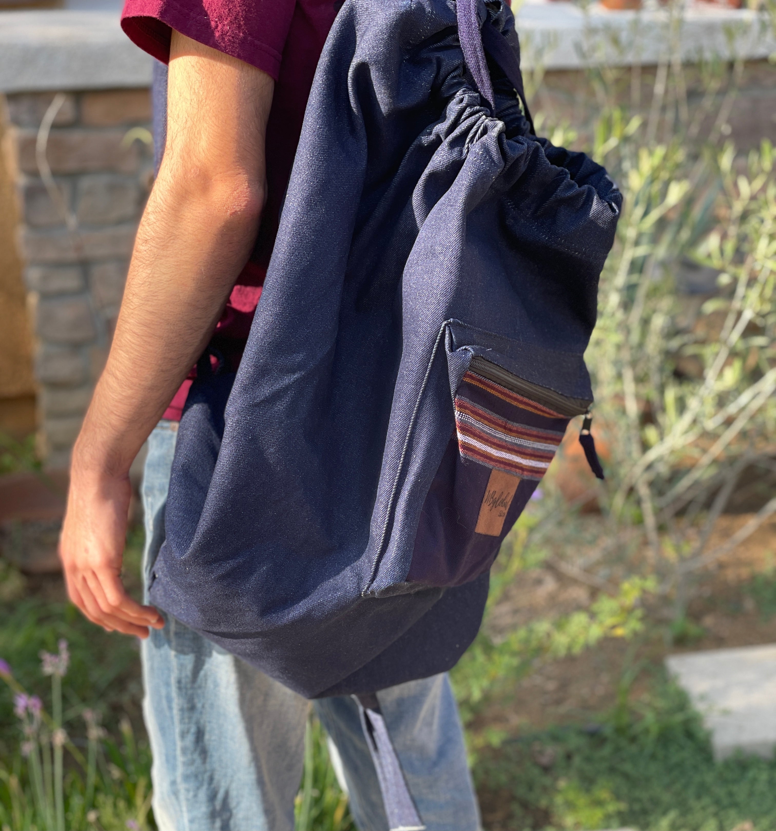 Handmade Jean Hiking Backpack