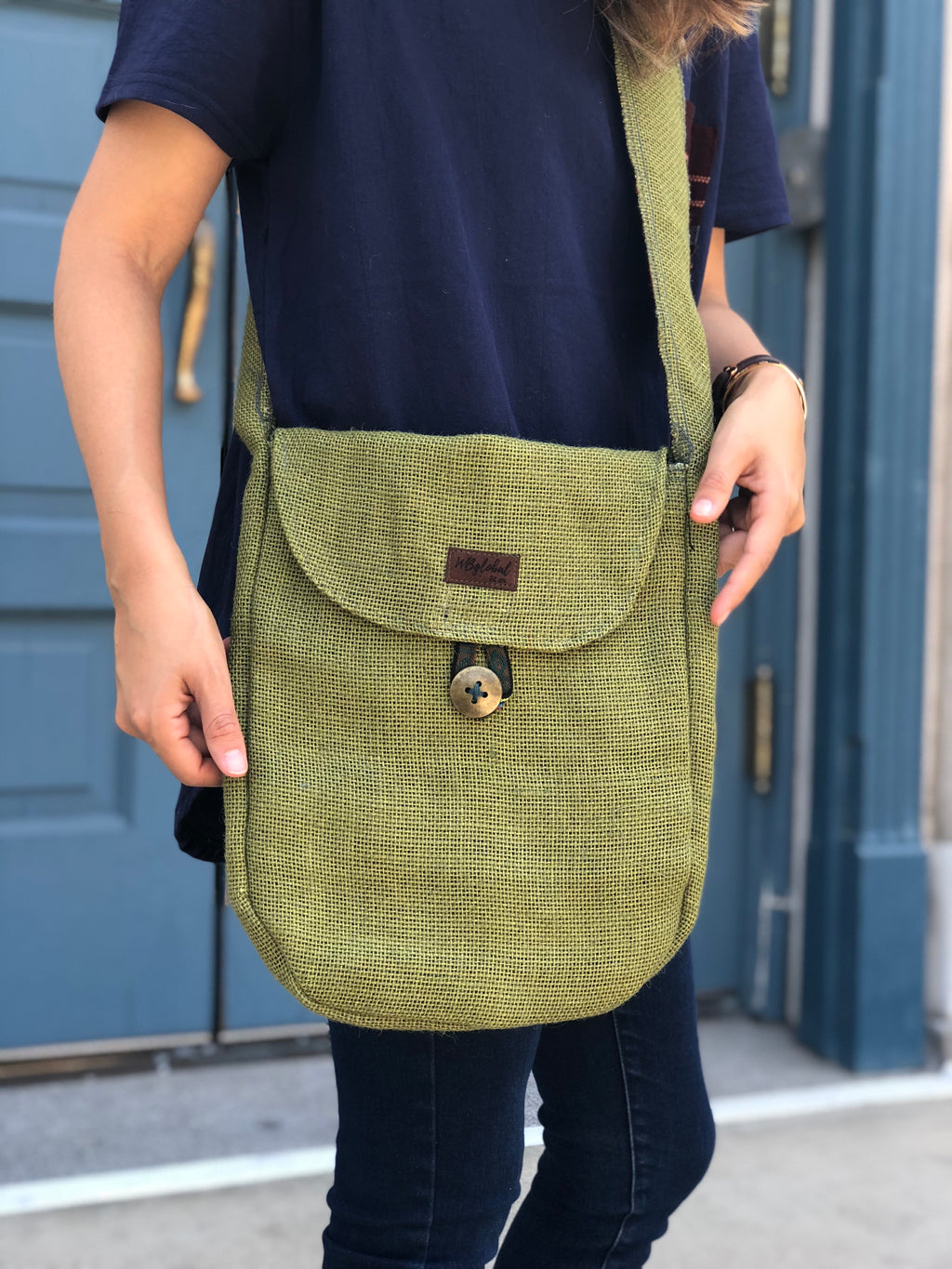 Reversible Burlap Satchel